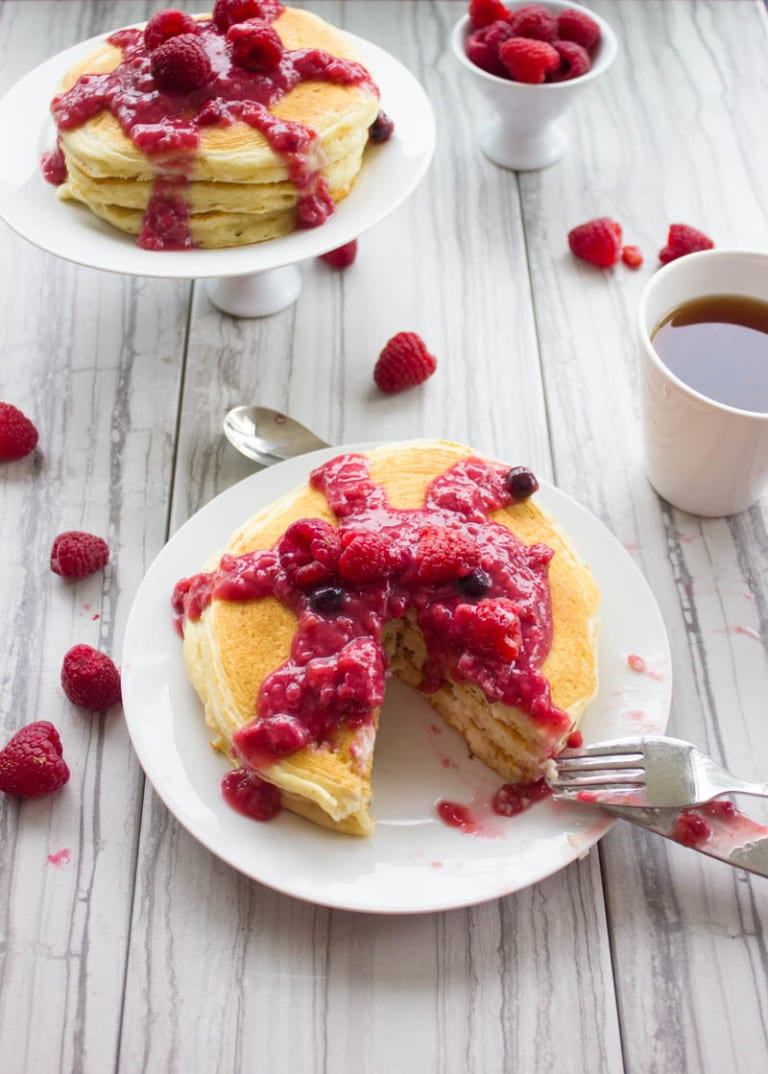 Raspberry Cheesecake Pancakes Easy Peasy Meals