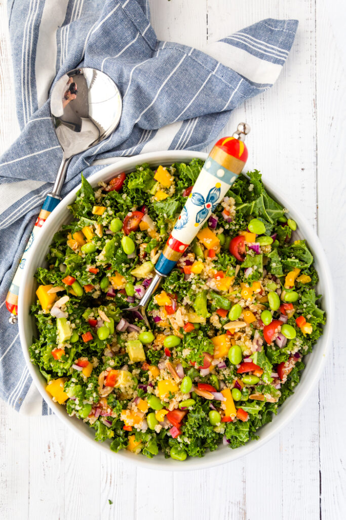 Kale Edamame Quinoa Super Salad Easy Peasy Meals