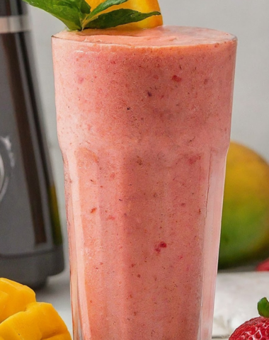 Strawberry orange mango smoothie a nutritious smoothie loaded with flavor.