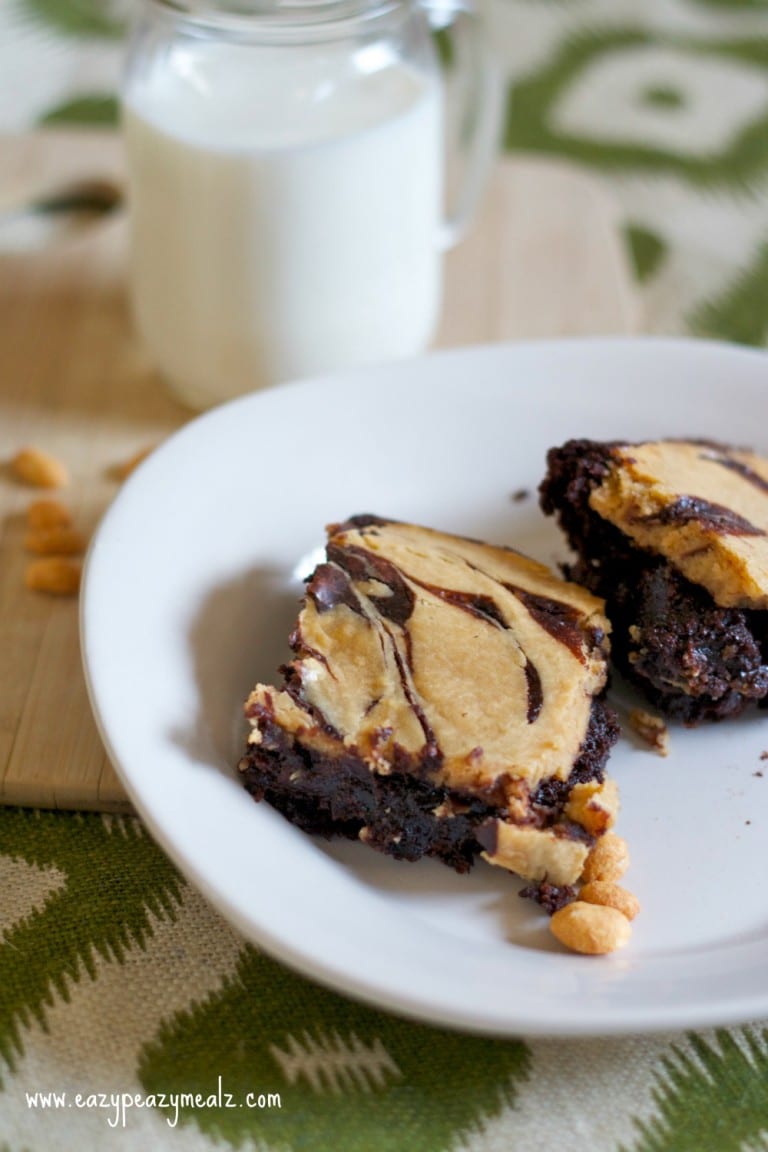 Peanut Butter Cheesecake Swirl Brownies - Easy Peasy Meals