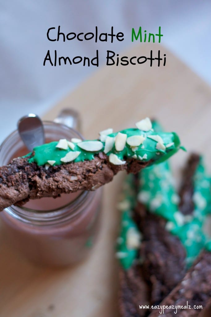 Chocolate Mint Almond Biscotti - Easy Peasy Meals