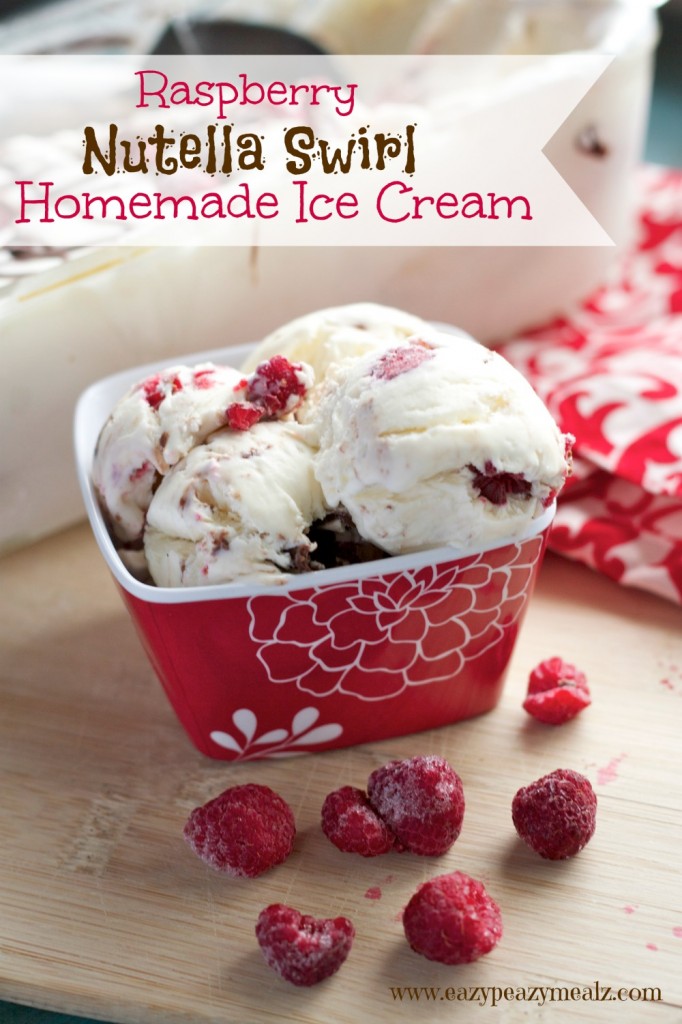 Raspberry Nutella Swirl Ice Cream - Easy Peasy Meals