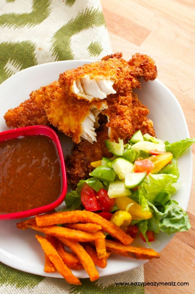 Fried Chicken Tenders With Spicy Asian Bbq Dipping Sauce Easy Peasy Meals 1276