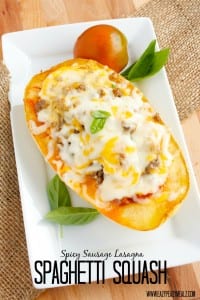 Spicy Sausage Lasagna Spaghetti Squash - Easy Peasy Meals