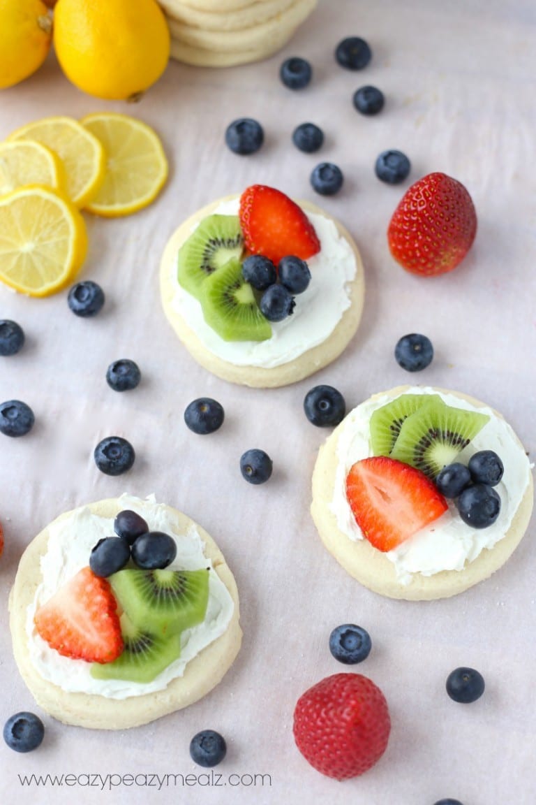 Lemon, Blueberry, Acai Shortbread Tarts - Easy Peasy Meals