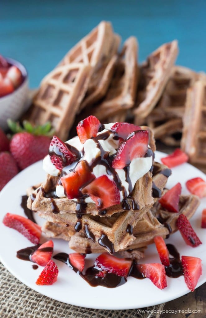 Chocolate Fudge Protein Waffles - Easy Peasy Meals