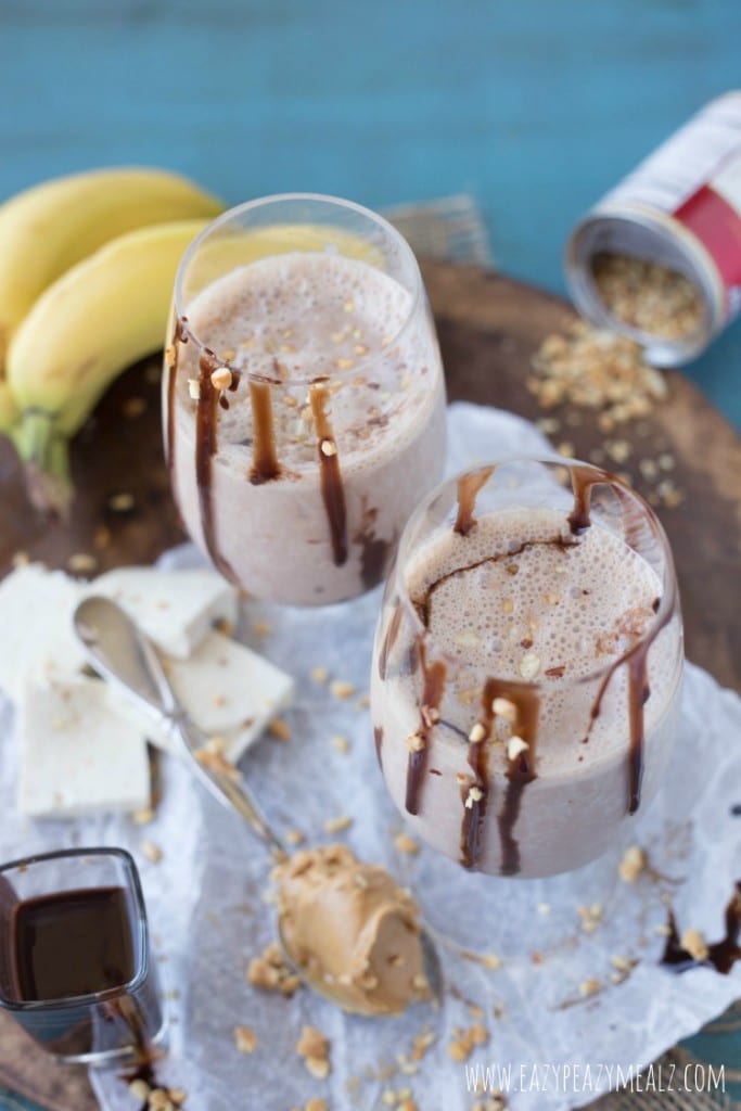 Dirty Monkey: Chocolate Peanut Butter Banana Protein Shake - Easy Peasy 