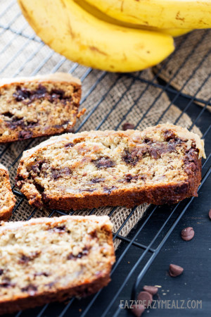 Peanut Butter Chocolate Chip Banana Bread - Easy Peasy Meals