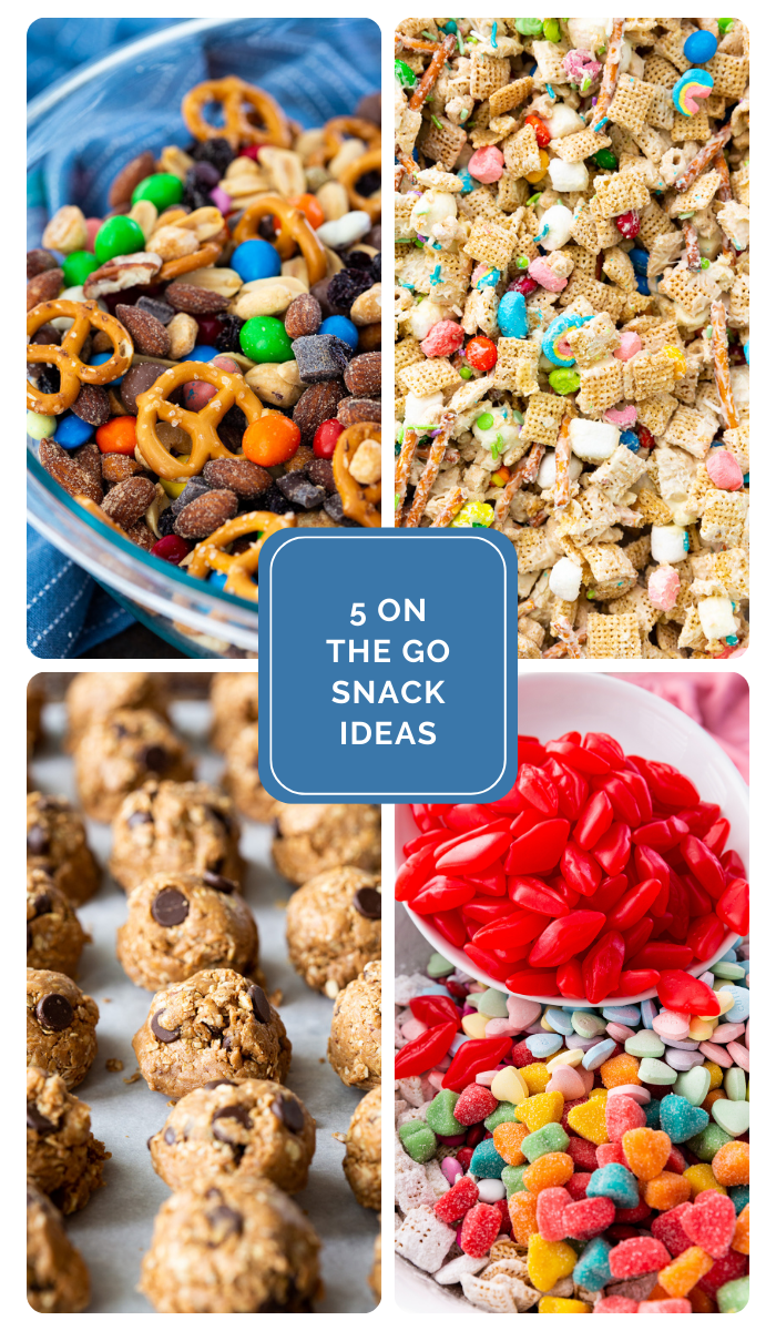 5 easy to transport on the go snack ideas for staying fueled up and good to go.