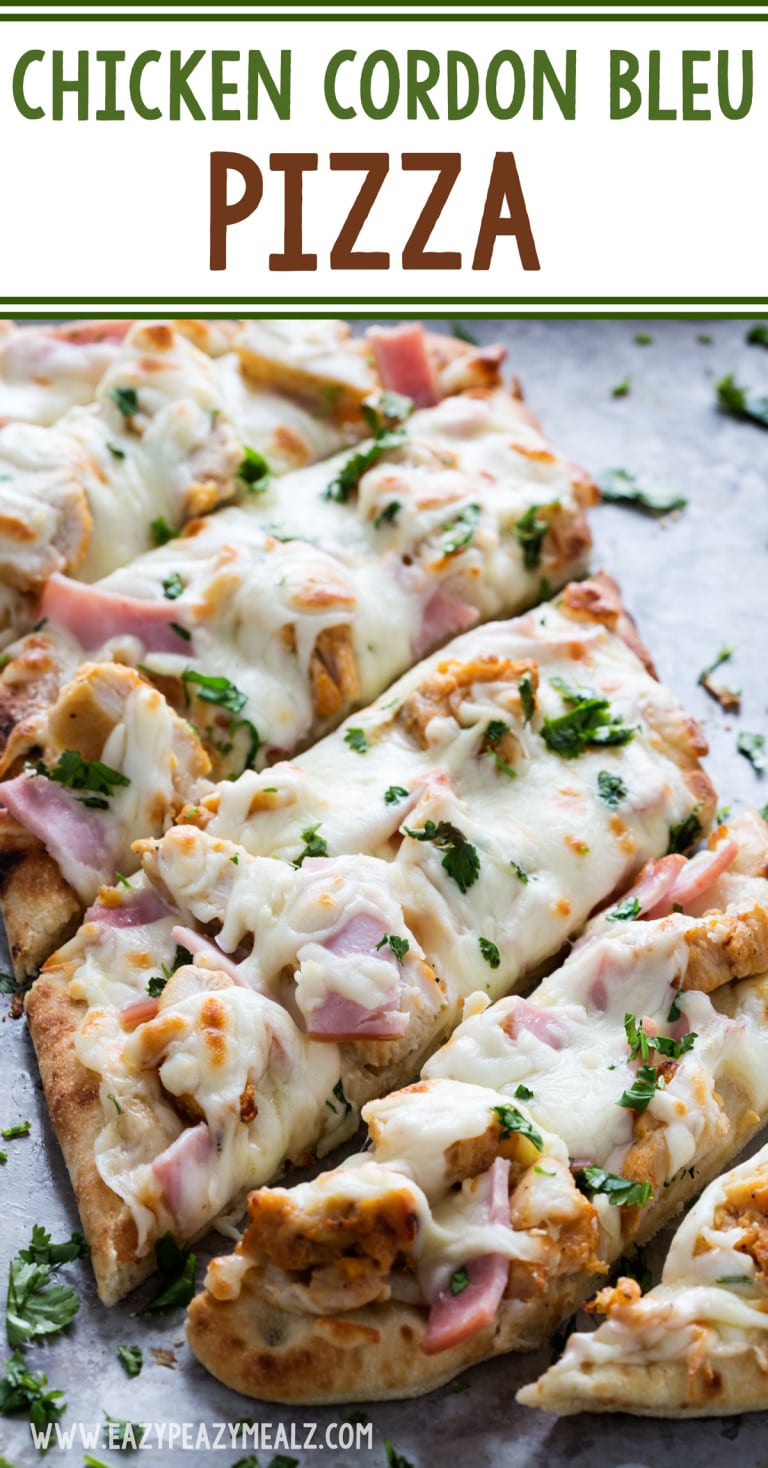 Chicken Cordon Bleu Pizza - Easy Peasy Meals