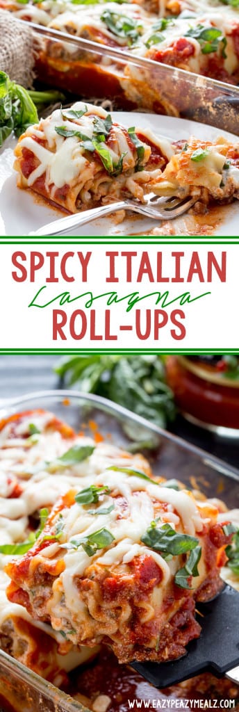 Spicy Italian Lasagna Roll Ups - Easy Peasy Meals