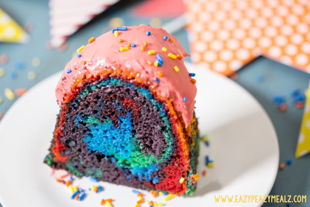 Rainbow Bundt Cake - Easy Peasy Meals