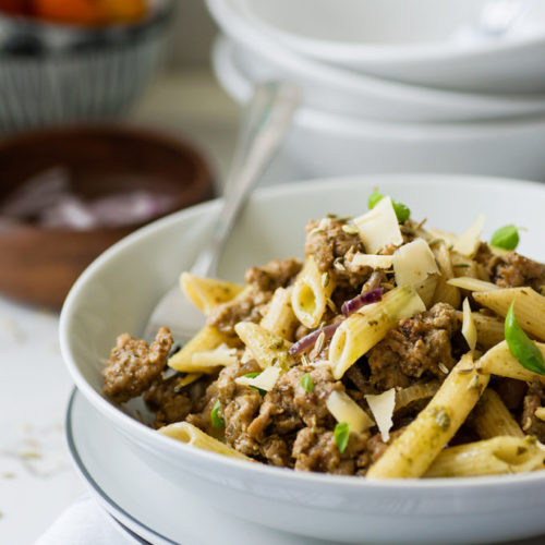 Italian Sausage and Basil Pesto Penne