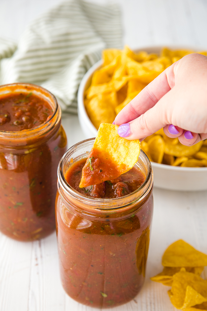 Blender Salsa (Easy Restaurant Style) - One Sweet Appetite