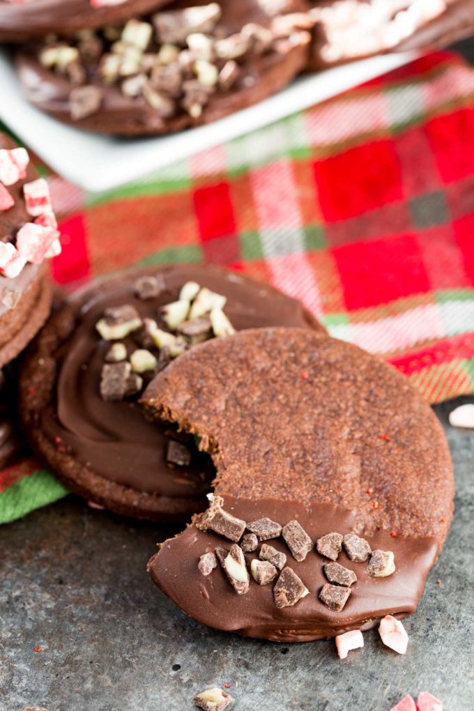 Chocolate peppermint cookies with a delicious chocolate topping. 