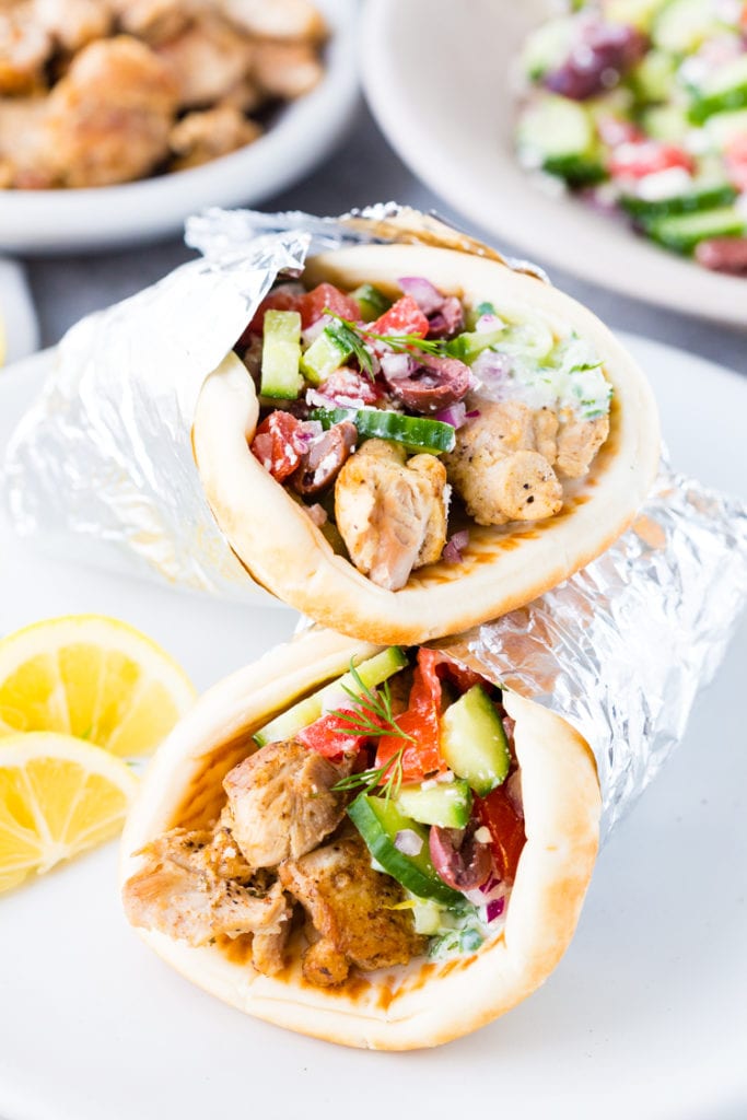 Instant Pot Greek Chicken Gyros With Tzatziki - Easy Peasy Meals