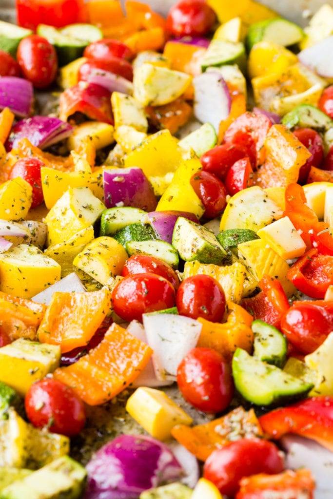 Greek Chicken and Veggies Sheet Pan Meal - Easy Peasy Meals