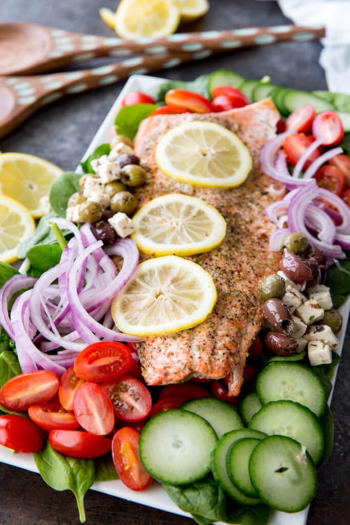 Easy Greek Salmon Salad - Easy Peasy Meals