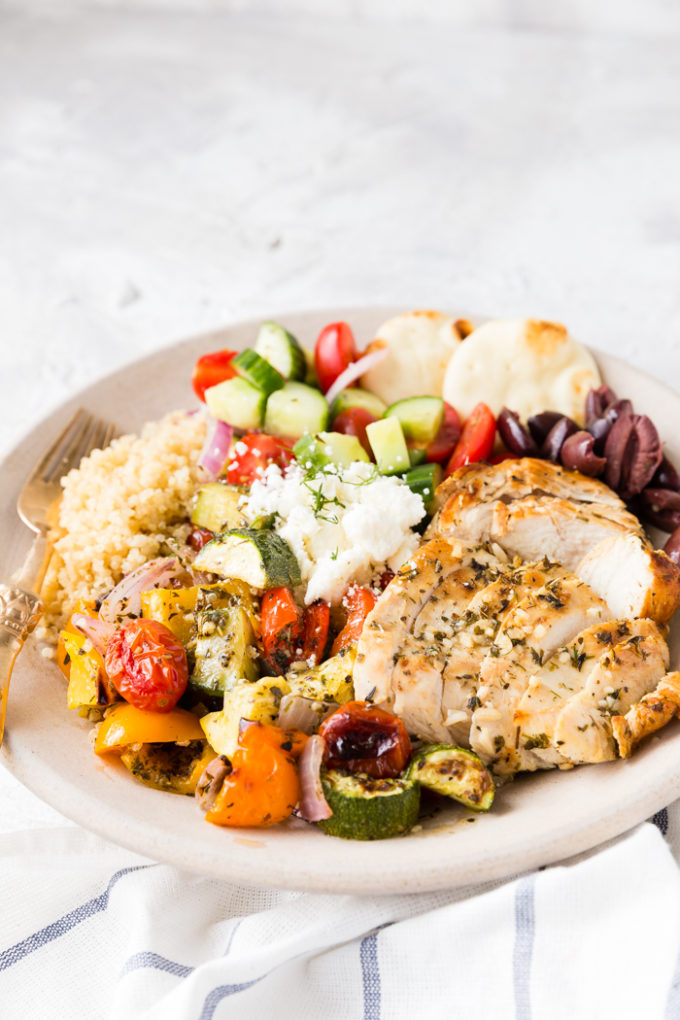 Greek Chicken Souvlaki Bowl - Easy Peasy Meals