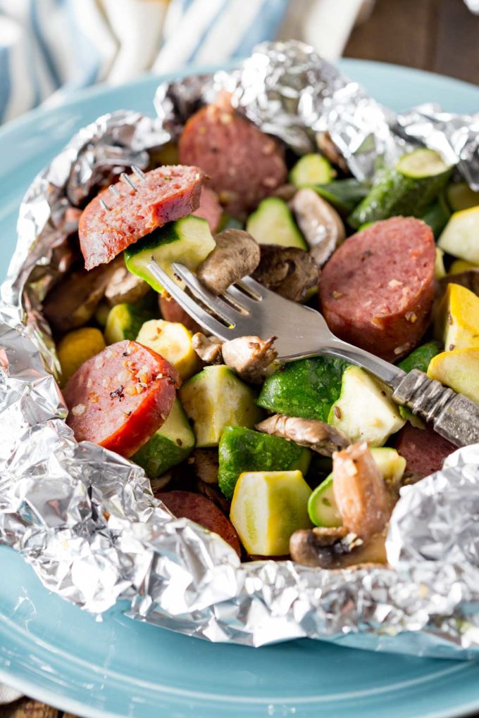 Sausage and Veggie Foil Packet