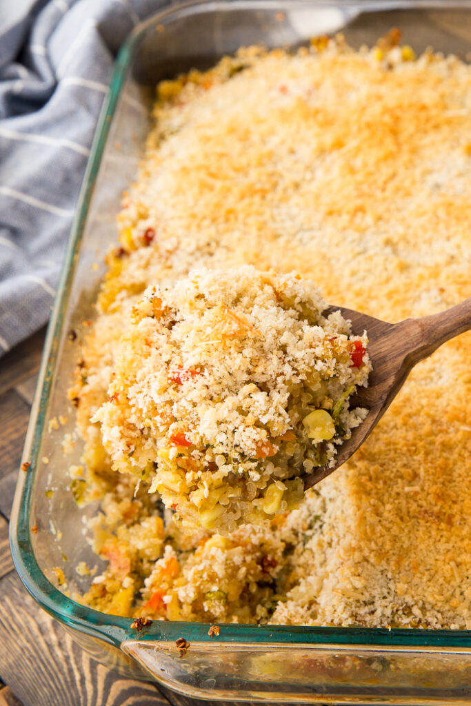 Roasted Veggie Quinoa Casserole - Easy Peasy Meals