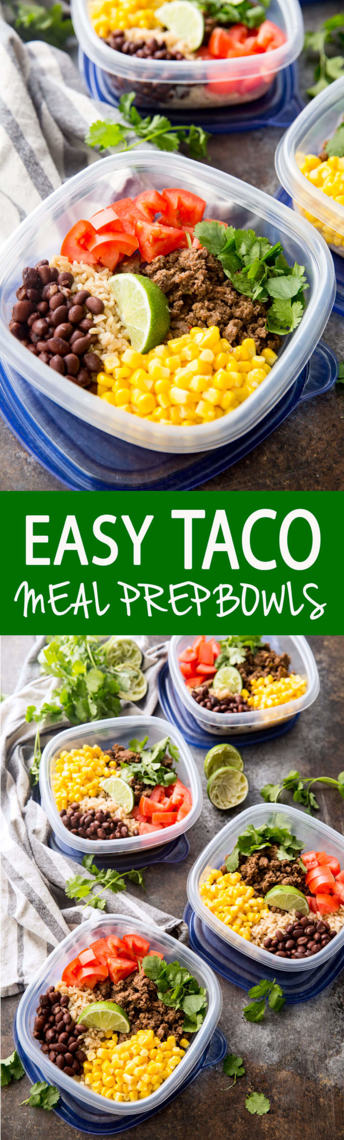Salsa Verde Taco Meal Prep Bowls Easy - Easy Peasy Meals