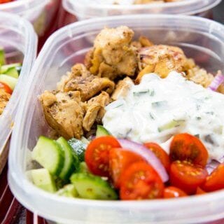 Easy Greek Salad Meal Prep Bowls - She Likes Food