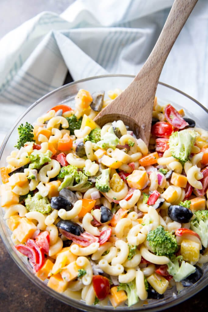 Rainbow Macaroni Salad - Easy Peasy Meals