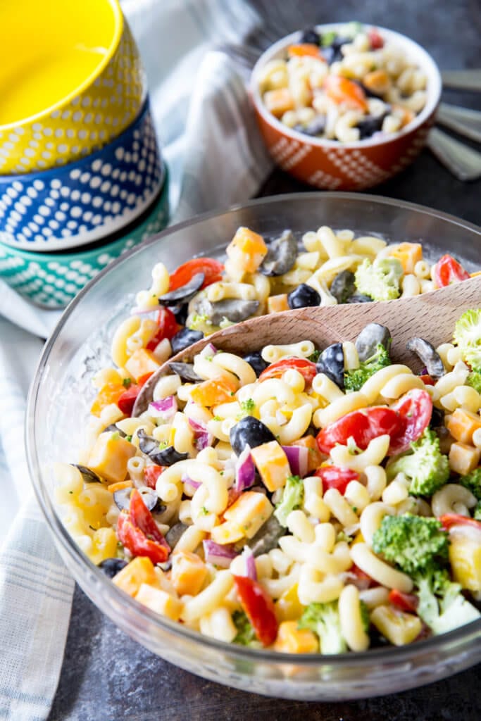 Rainbow Macaroni Salad - Easy Peasy Meals