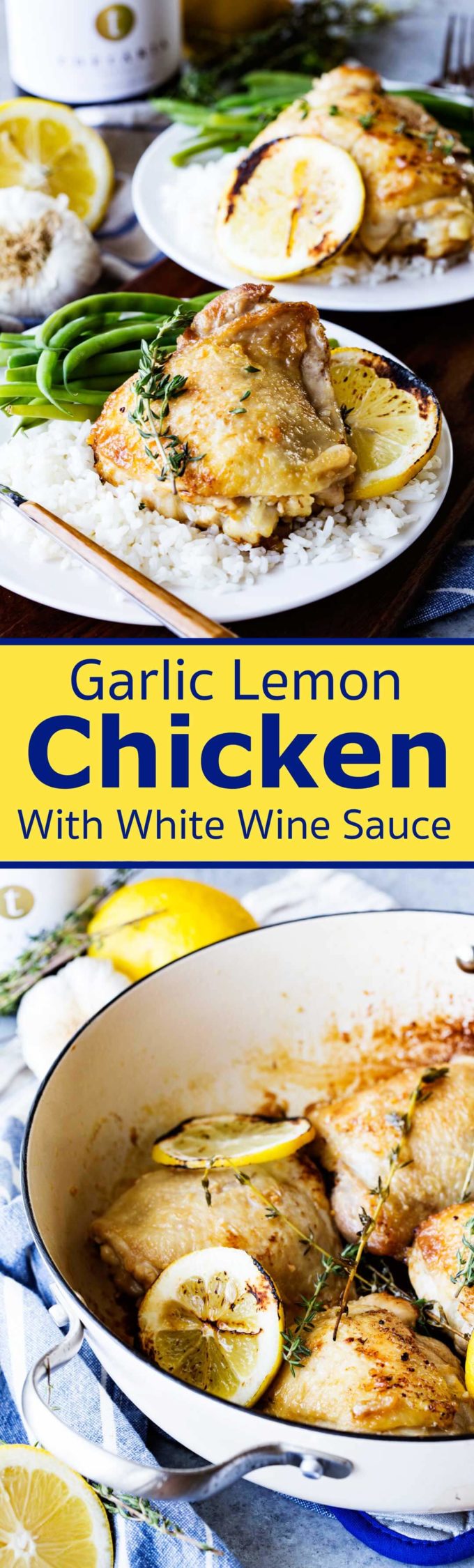 Skillet Garlic Lemon Chicken with White Wine Sauce - Easy Peasy Meals