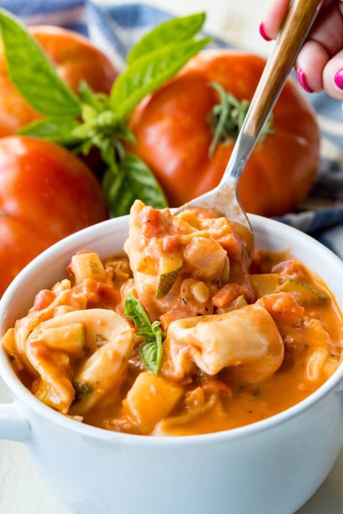 Creamy Tomato Basil Tortellini Soup - Easy Peasy Meals