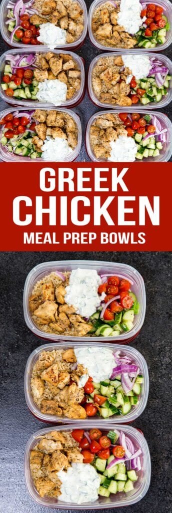 Greek Chicken Meal Prep Bowls - Primavera Kitchen
