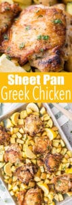 Sheet Pan Baked Greek Chicken Thighs - Easy Peasy Meals