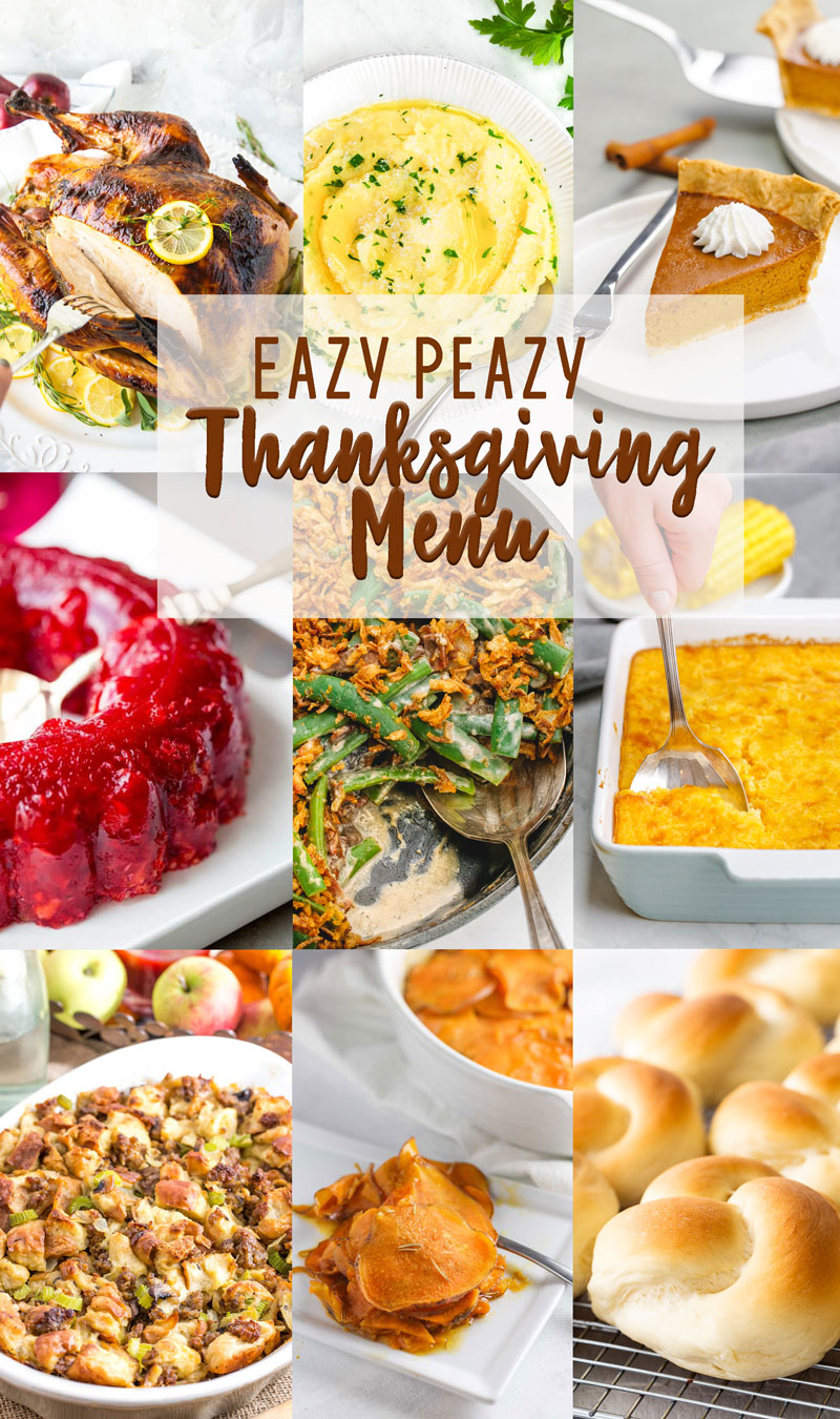 Thanksgiving Menu Easy Peasy Meals