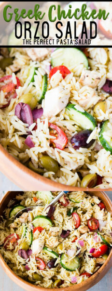 Greek Chicken Orzo Salad - Easy Peasy Meals