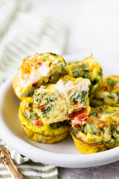Sun-Dried Tomato, Spinach and Cheese Egg Cups - Easy Peasy Meals