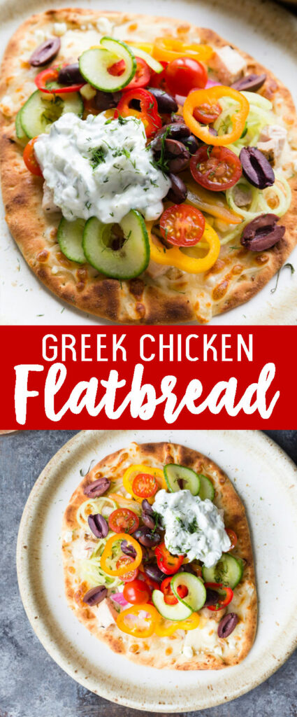 Greek Chicken Flatbread - Easy Peasy Meals