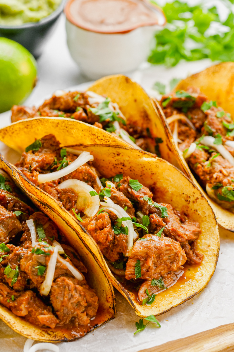 Shredded Pork Mole Tacos - Easy Peasy Meals