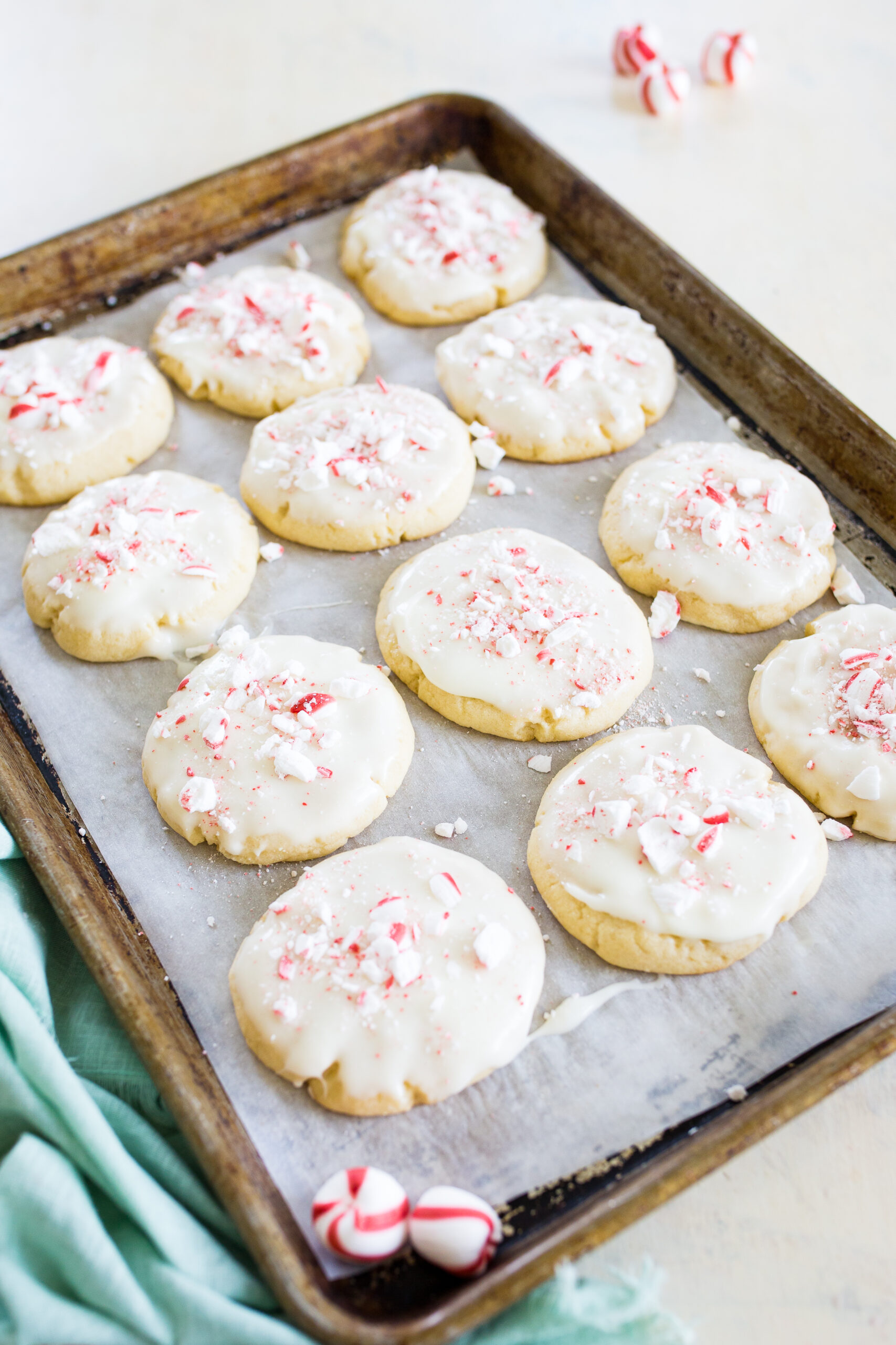 Peppermint Glazed Butter Cookies - Easy Peasy Meals