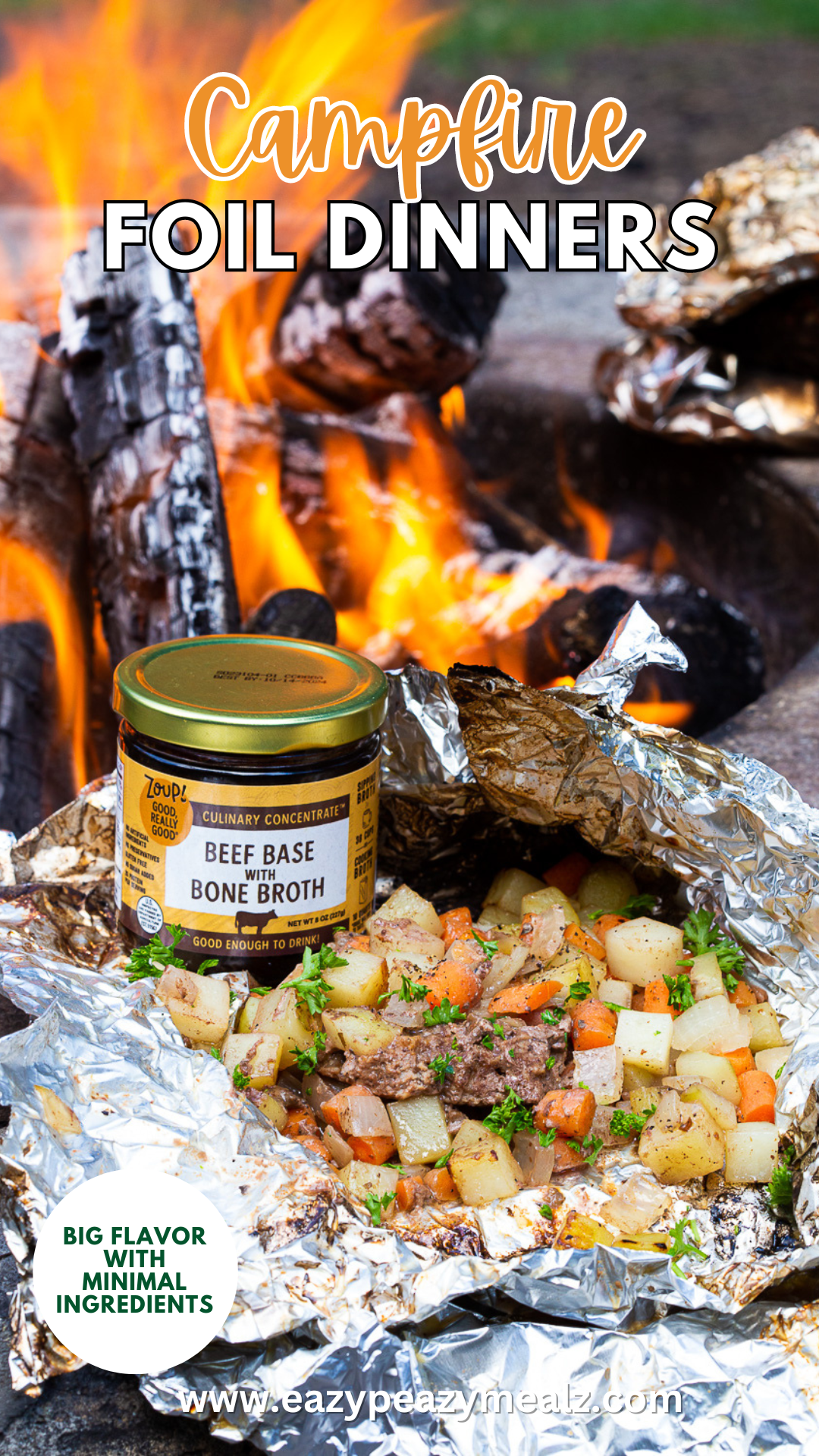 Campfire foil dinners are loaded with flavor, but have minimal ingredients, easy and delicious.