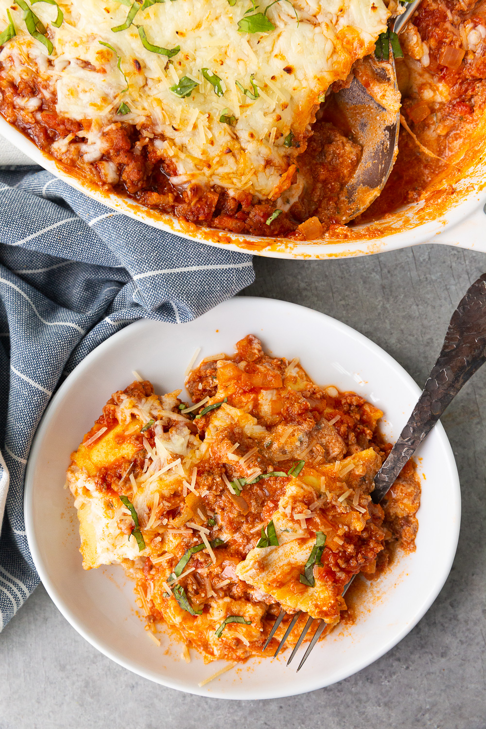 Easy to make ravioli lasagna, this is a lazy lasagna that has all the flavor and a fraction of the work of traditional lasagna. 