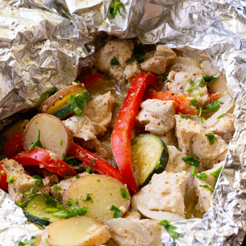 A delightfully delicious Italian Chicken Foil Pack.