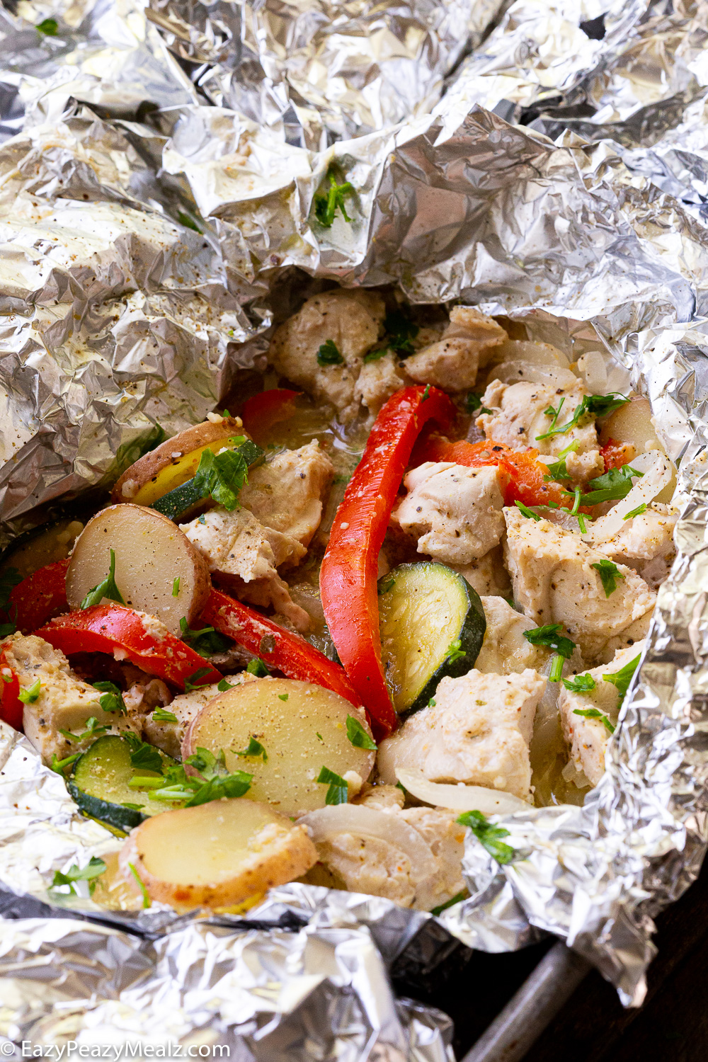 A delightfully delicious Italian Chicken Foil Pack. 