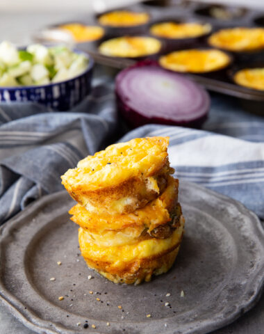 Baked egg bites, these delicious egg bites are so simple to make and store well for a make ahead breakfast.