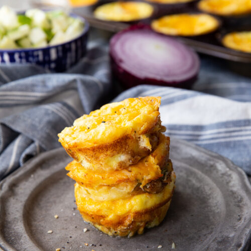 Baked egg bites, these delicious egg bites are so simple to make and store well for a make ahead breakfast.