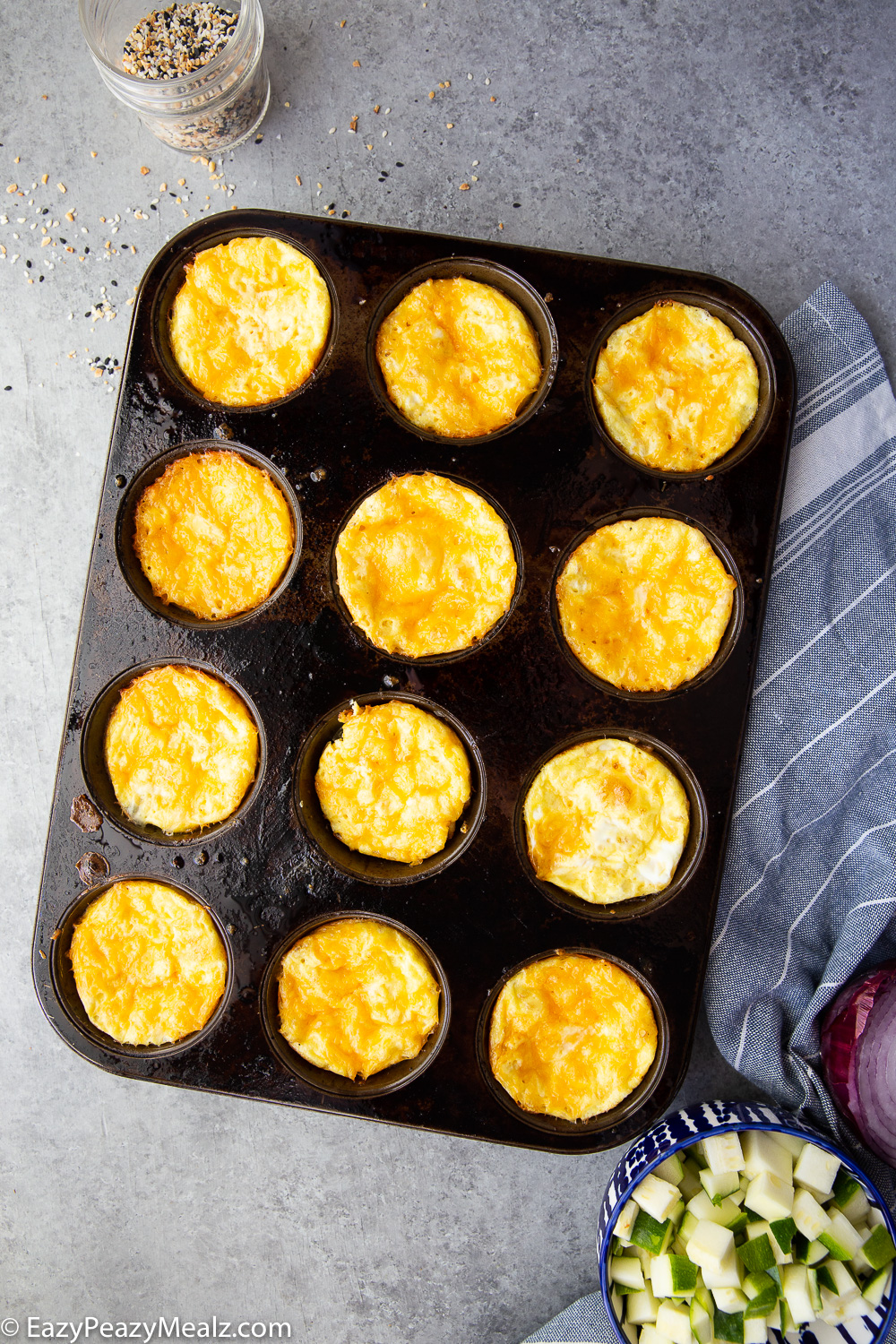 Baked egg bites, these egg bites can be made in bulk and ahead. 