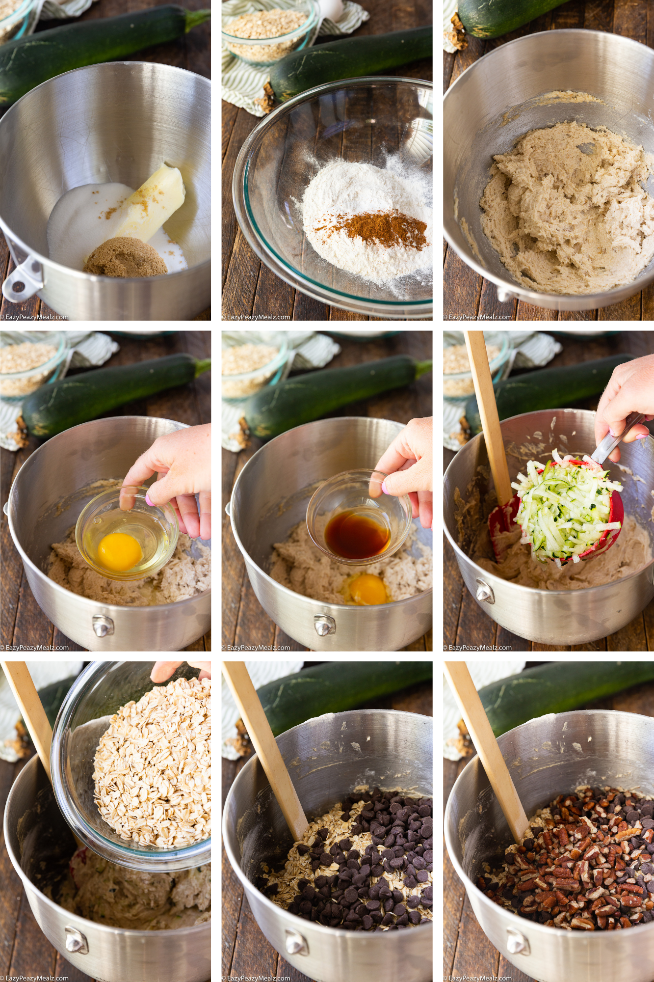 How to make oatmeal cookies with zucchini in them. 