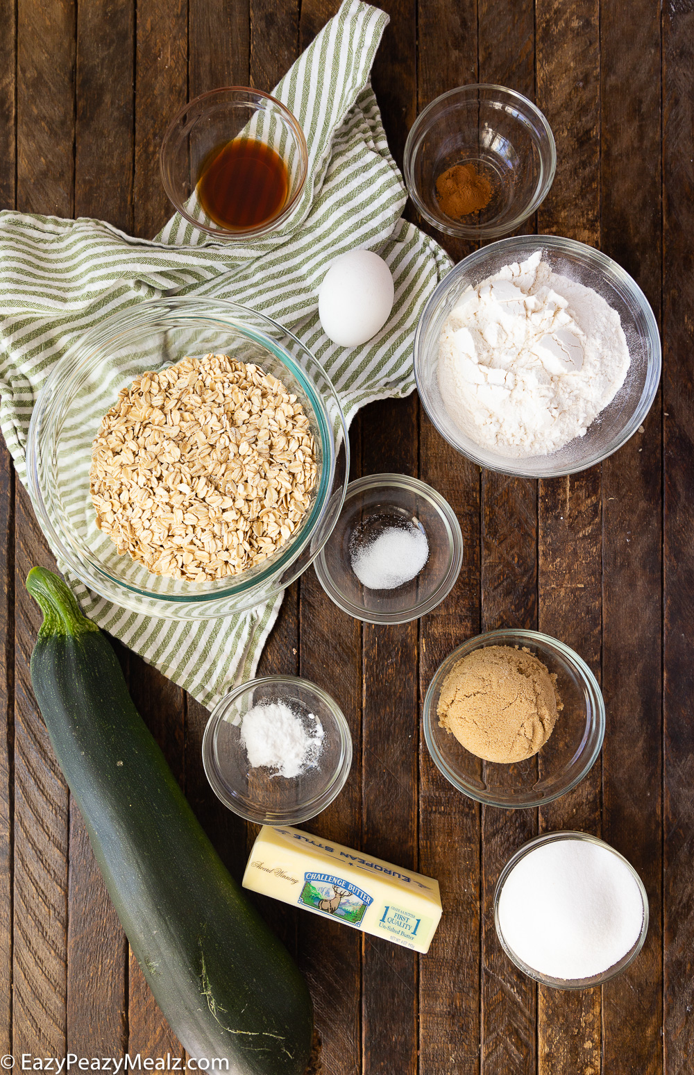 What you need for zucchini oatmeal chocolate chip cookies